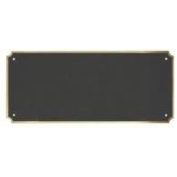 8 1/2″ x 3 1/2″ x .016 Laserable Black Brass Perpetual Plate with Gold Border