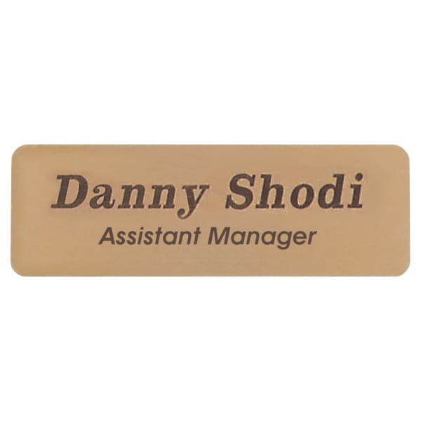 2 3/4″ x 7/8″ Gold Brass Name Badge Plate