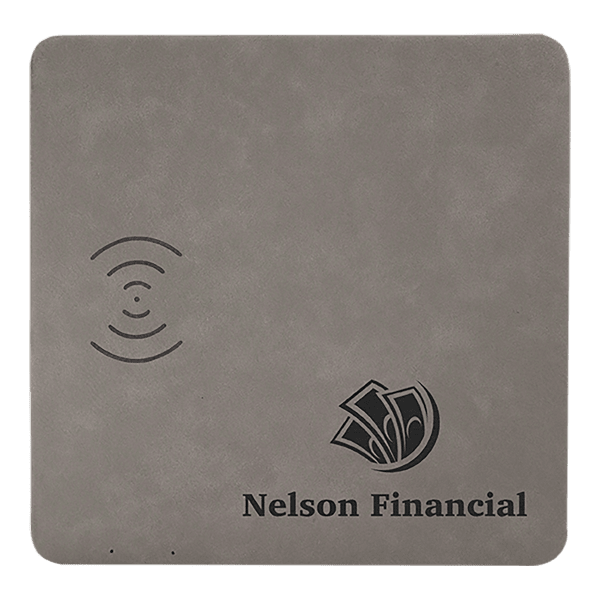8″ x 8″ Gray Laserable Leatherette Phone Charging Mat