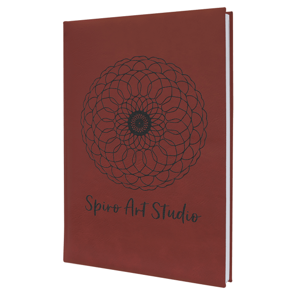 7″ x 9 3/4″ Rose Laserable Leatherette Sketch Book with Unlined Notepad