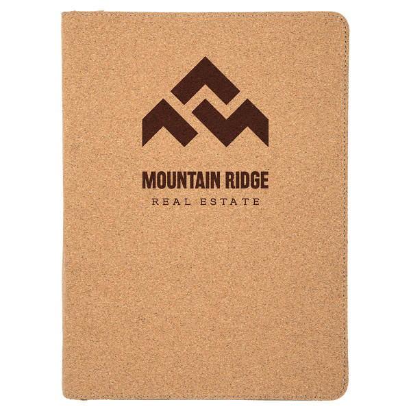 9 1/2″ x 12″ Cork with Zipper Portfolio with Notepad