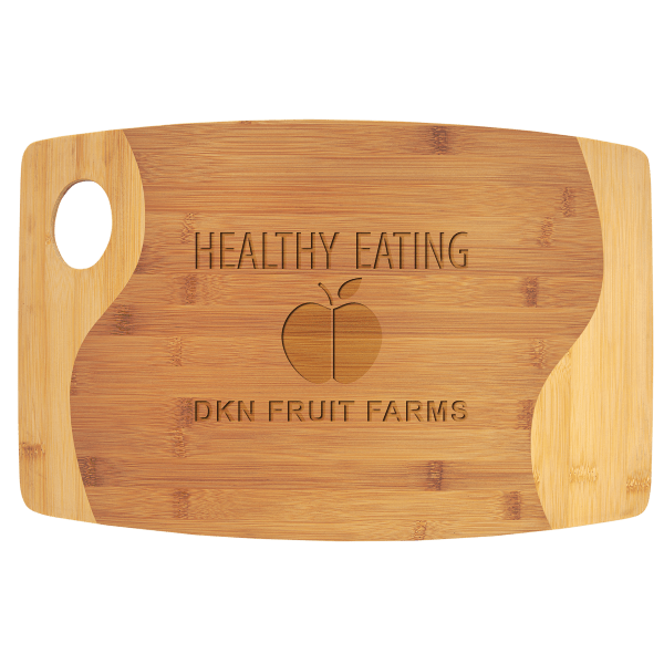 17 3/4″ x 11 3/4″ Bamboo Two Tone Cutting Board with Handle