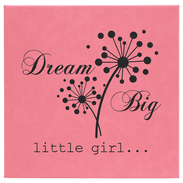10″ x 10″ Pink Laserable Leatherette Wall Decor with Sawtooth Hanger