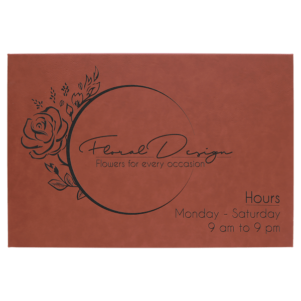 12″ x 18″ Rose Laserable Leatherette Wall Decor with Sawtooth Hanger