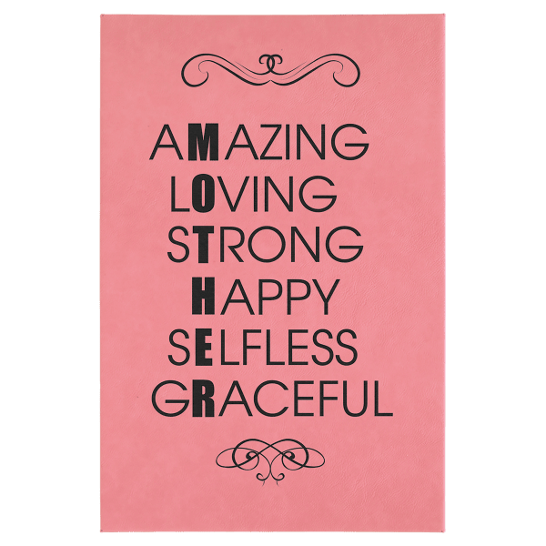 12″ x 18″ Pink Laserable Leatherette Wall Decor with Sawtooth Hanger