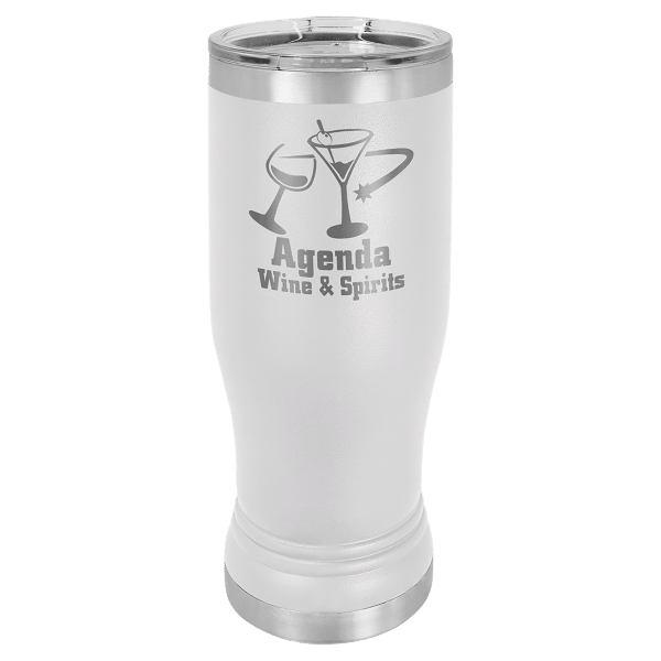 Polar Camel 14 oz. White Pilsner Tumbler with Standard Lid