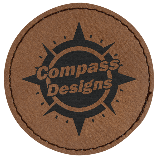2 1/2″ Round Dark Brown Laserable Leatherette Patch with Adhesive