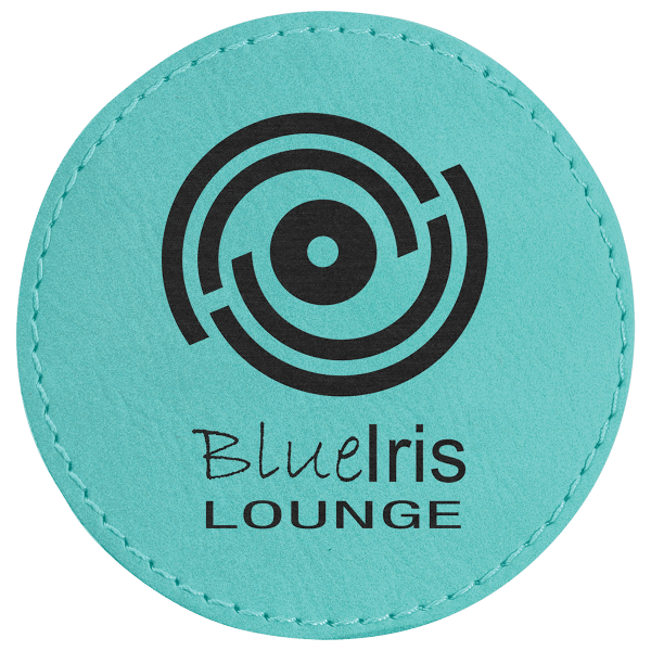 3″ Round Teal Laserable Leatherette Patch with Adhesive
