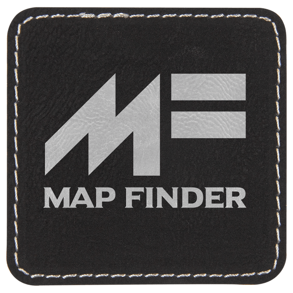 2 1/2″ x 2 1/2″ Square Black/Silver Laserable Leatherette Patch with Adhesive