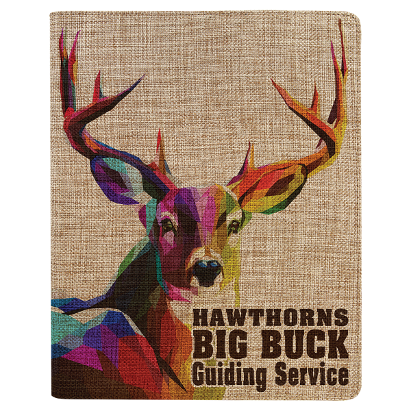 9 1/2″ x 12″ Sublimatable Burlap Portfolio with Notepad