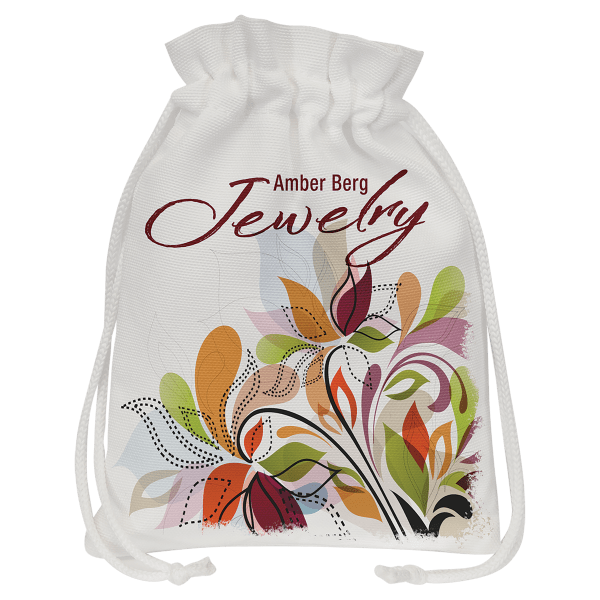 6 1/4″ x 9″ White Canvas Drawstring Bag