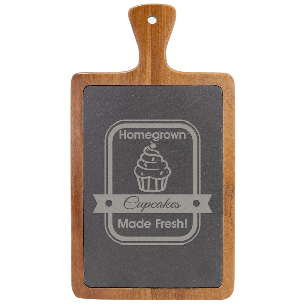 13 1/4″ x 7″ Acacia Wood/Slate Cutting Board