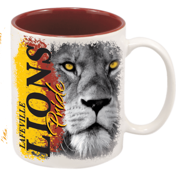 11 oz. White/Maroon Sublimatable Ceramic Mug