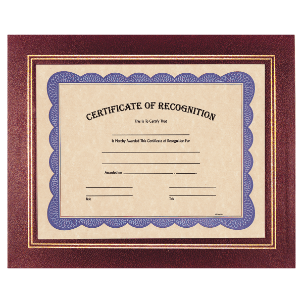 13 1/4″ x 10 3/4″ Burgundy Certificate Holder