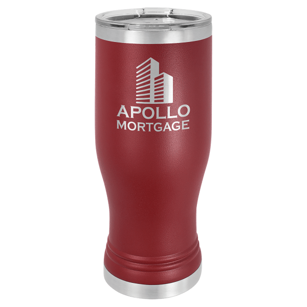 Polar Camel 20 oz. Maroon Pilsner Tumbler with Standard Lid