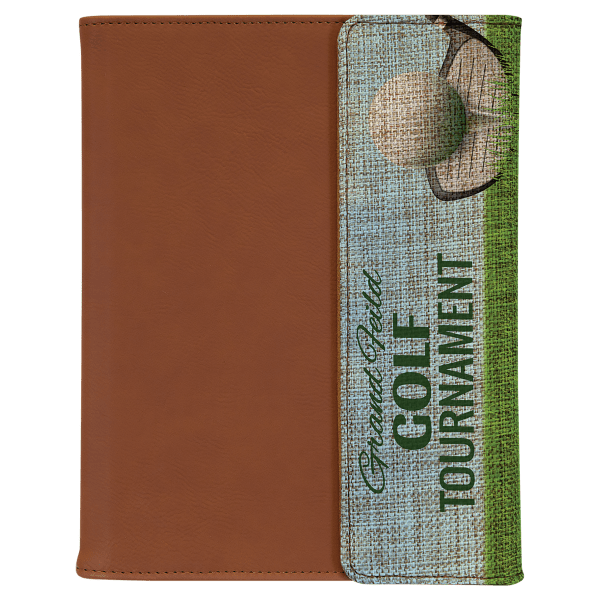 7″ x 9″ Rawhide Sublimatable Burlap Portfolio with Notepad