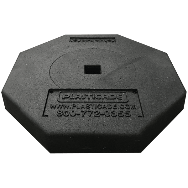 18 1/2″ x 18 1/2″ 30 lb. Rubber Base, No Wheels