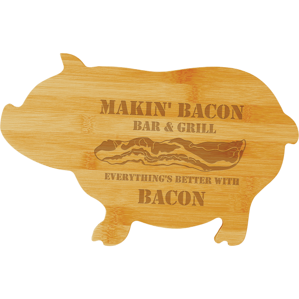 13 3/4″ x 8 3/4″ Bamboo Pig Shaped Cutting Board