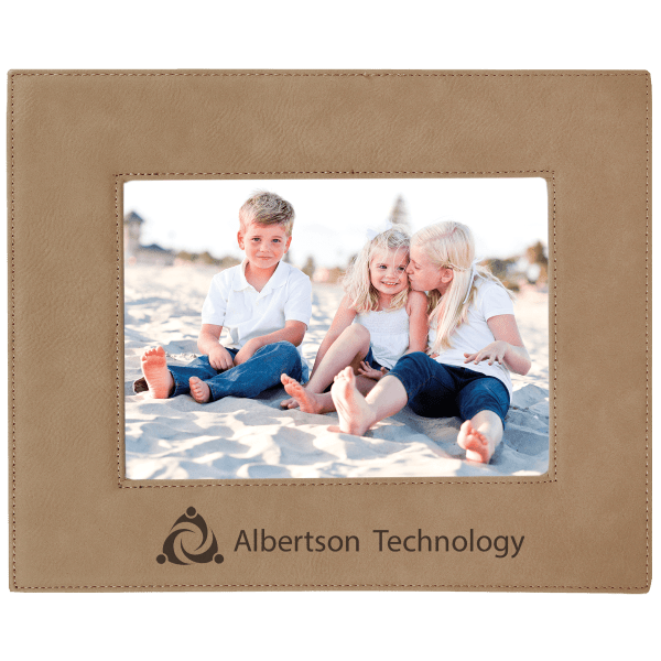 5″ x 7″ Light Brown Laserable Leatherette Photo Frame