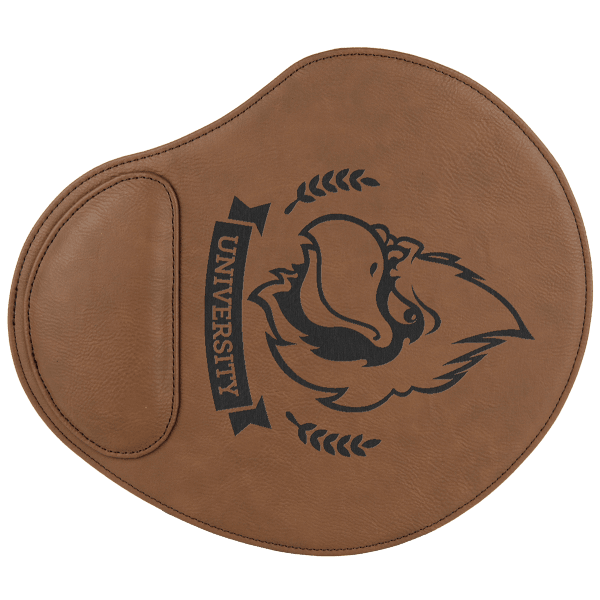 9″ x 10 1/4″ Dark Brown Laserable Leatherette Mouse Pad