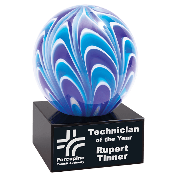 5″ Two-Tone Blue & White Sphere