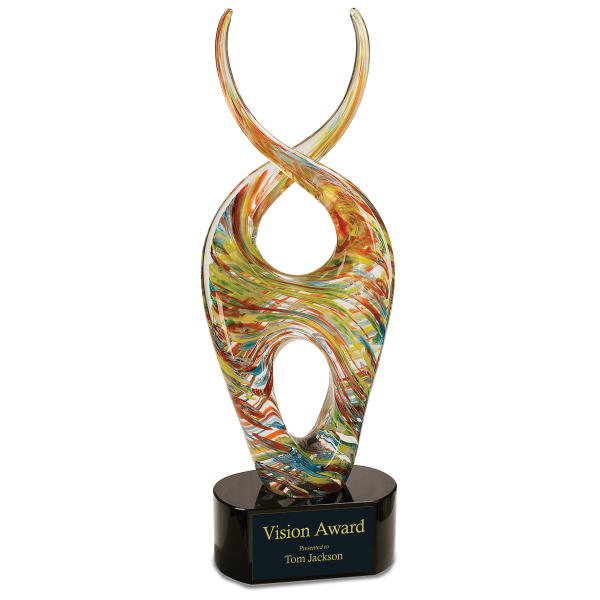 14″ Color Twist Art Glass