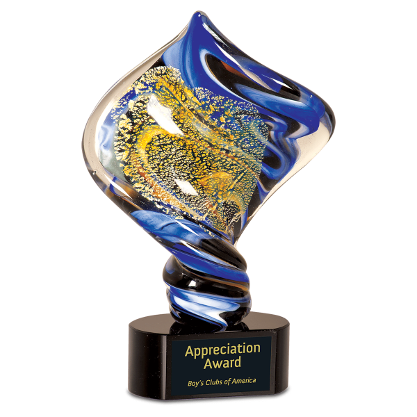 11″ Diamond Twist Art Glass