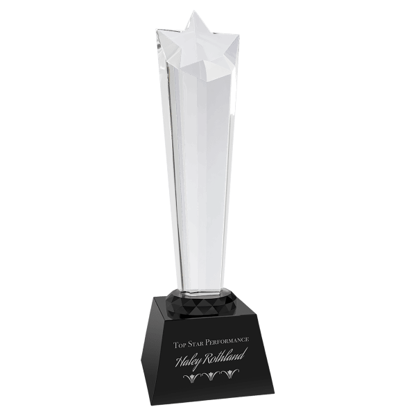 10″ Crystal Rising Star with Black Base