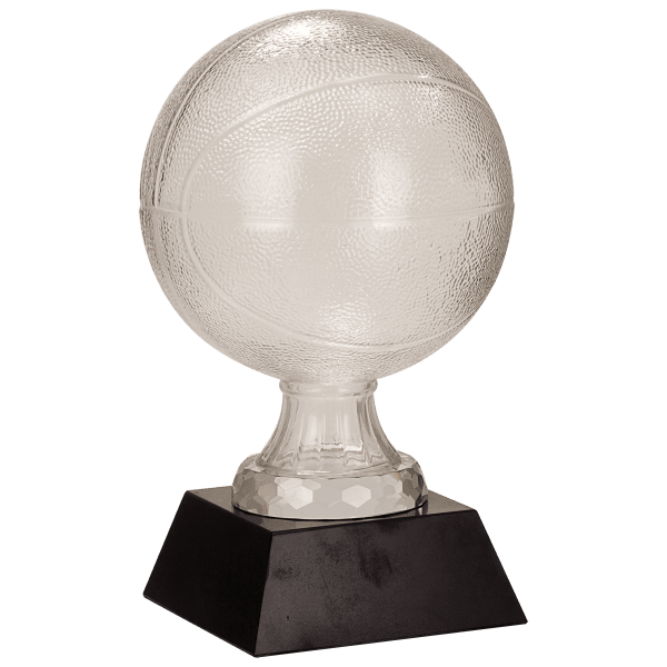 13″ Glass Basketball with Black Marble Base