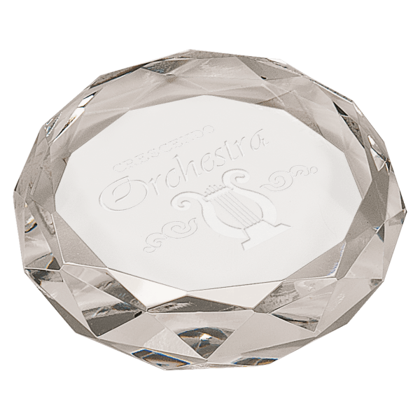3″ Clear Round Crystal Paperweight