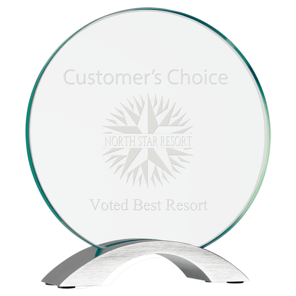 7 1/4″ Round Cosmic Glass with Silver Base