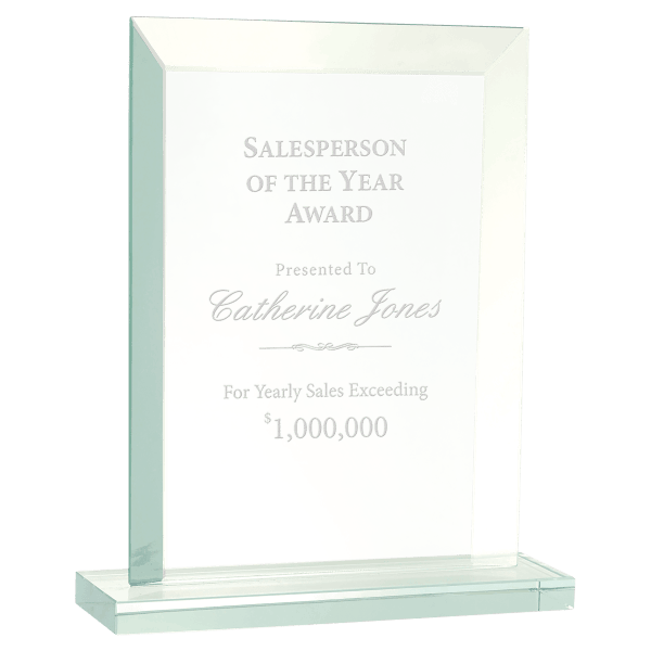 8 1/2″ Rectangle Jade Glass Award
