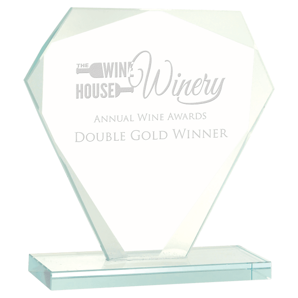 6 1/4″ Cut Diamond Jade Glass Award