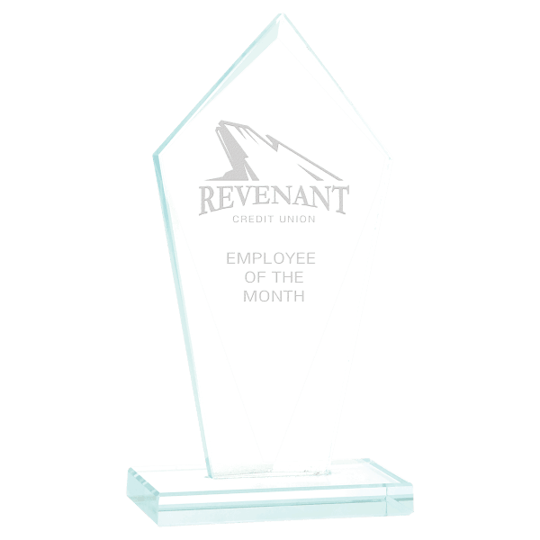 7 1/2″ Diamond Jade Glass Award