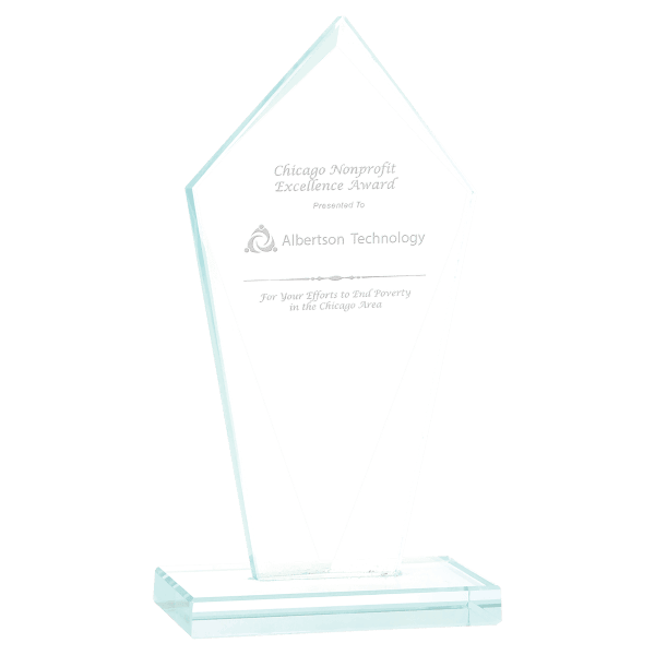 6 3/4″ Diamond Jade Glass Award