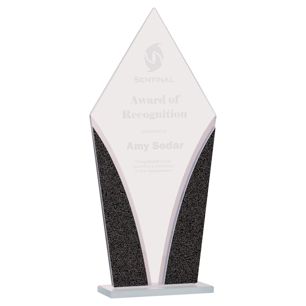 10 1/2″ Diamond Designer Glass Award