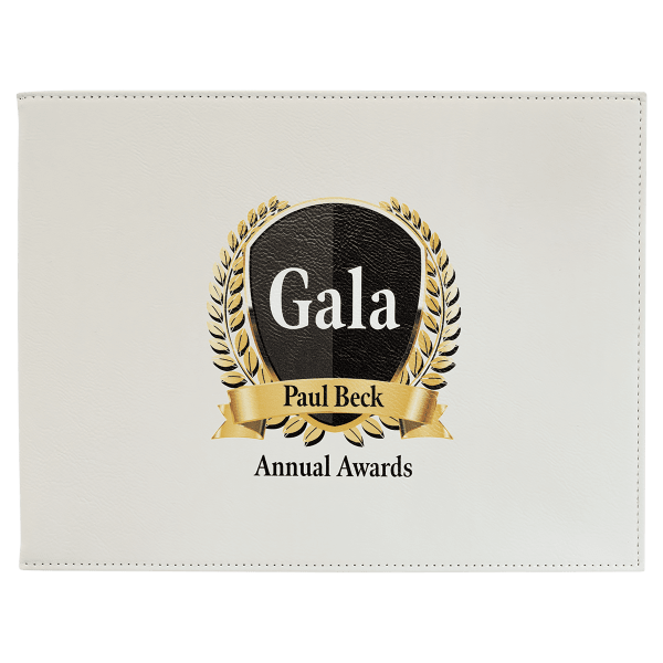 9″ x 12″ White Laserable Leatherette Certificate Holder