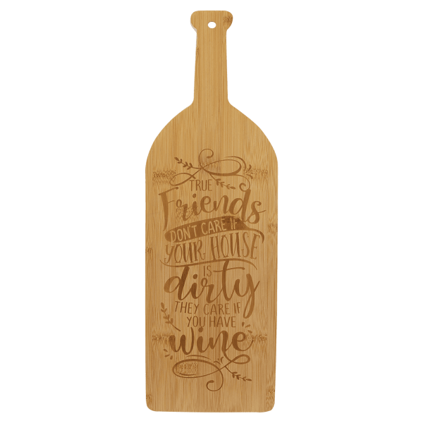 17″ x 5 1/4″ Bamboo Wine Bottle Cutting Board