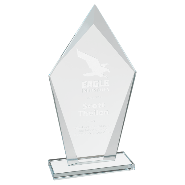 8 1/2″ Diamond Clear Glass Award