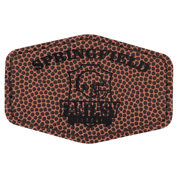 3″ x 2″ Hex Football Laserable Leatherette Patch with Adhesive