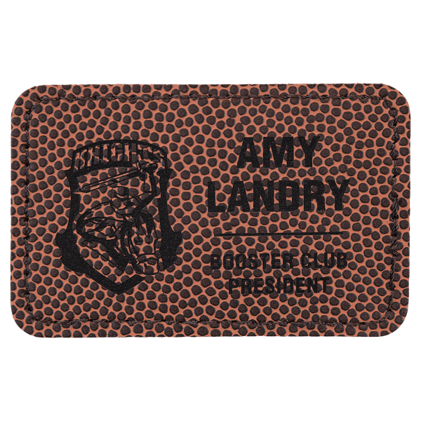 3″ x 2″ Rectangle Football Laserable Leatherette Patch with Adhesive