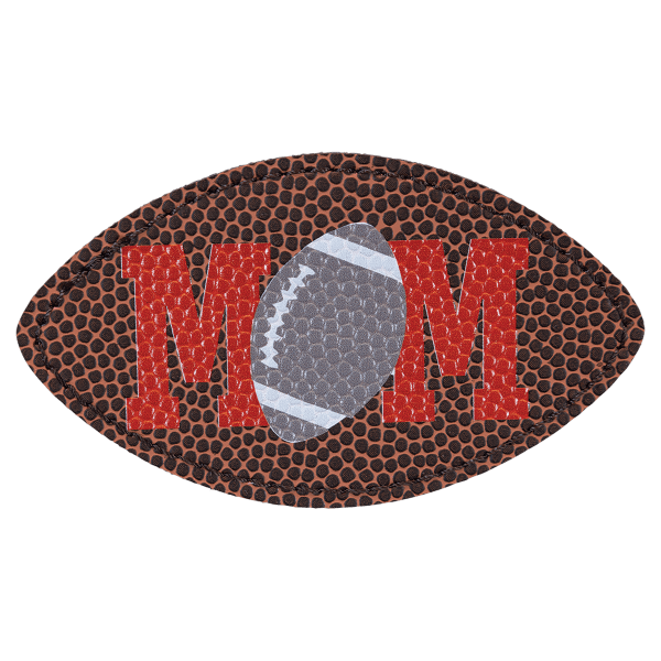 3 1/2″ x 2″ Football Shaped Laserable Leatherette Patch with Adhesive
