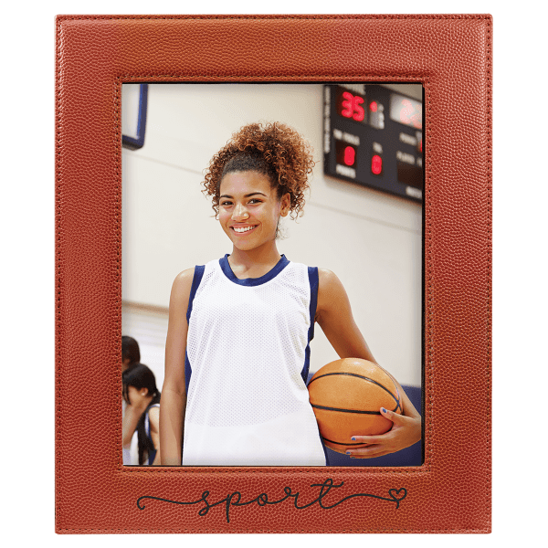 8″ x 10″ Basketball Laserable Leatherette Photo Frame