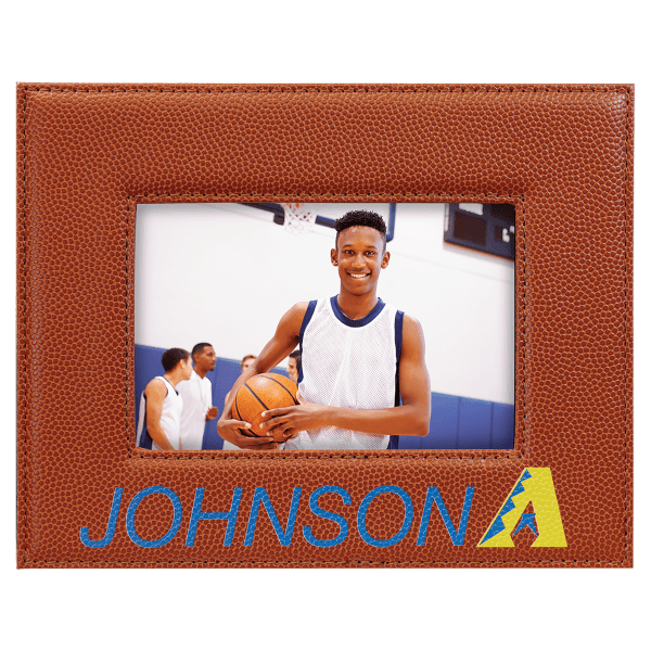 4″ x 6″ Basketball Laserable Leatherette Photo Frame