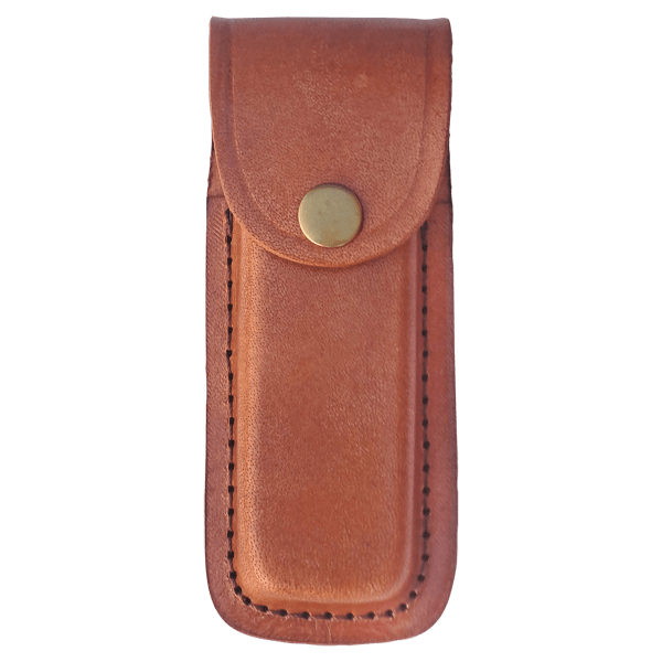 Bison River Leather Sheath with Snap Closure for Folding Knife up to 5″ Long Closed