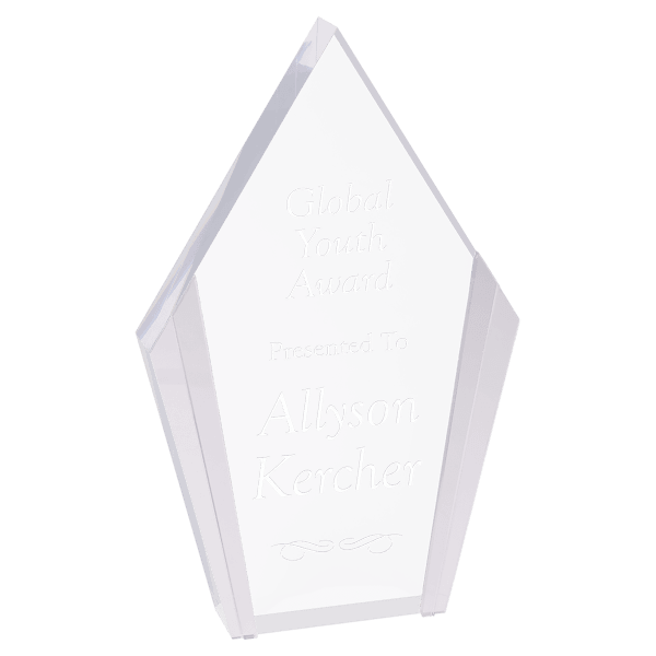 5 1/4″ x 8 1/2″ Diamond Acrylic with Silver Edges