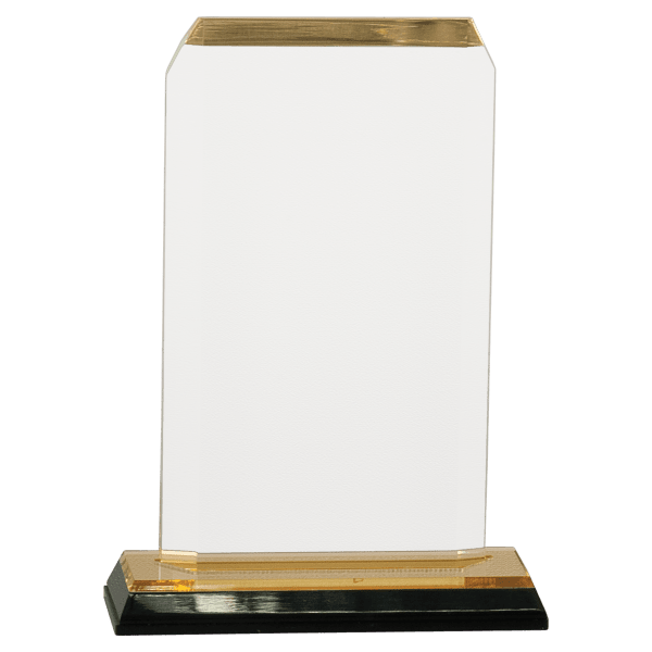 3 1/2″ x 6 1/2″ Gold Clipped Corner Impress Acrylic