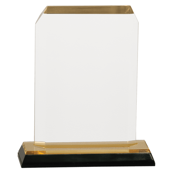 3 1/2″ x 5 1/2″ Gold Clipped Corner Impress Acrylic