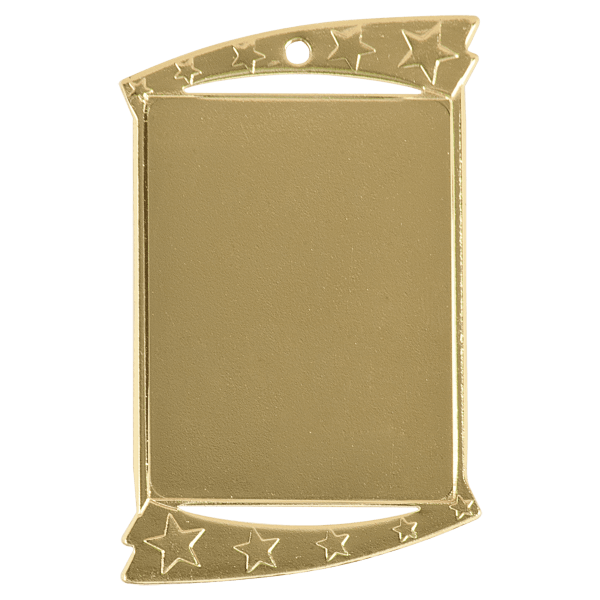 1 3/4″ x 2 3/4″ Bright Gold Rectangular Insert Holder Medal