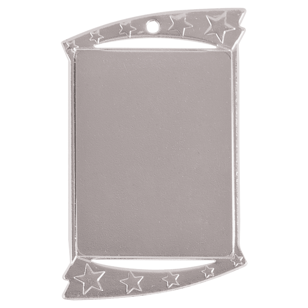 1 3/4″ x 2 3/4″ Bright Silver Rectangular Insert Holder Medal